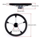 13.5" Black Stainless Steel Boat Steering Wheel for Marine Applications