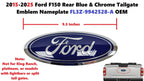 Blue & Chrome Tailgate Emblem Nameplate for Ford F150 (2015–2025) FL3Z-9942528-A