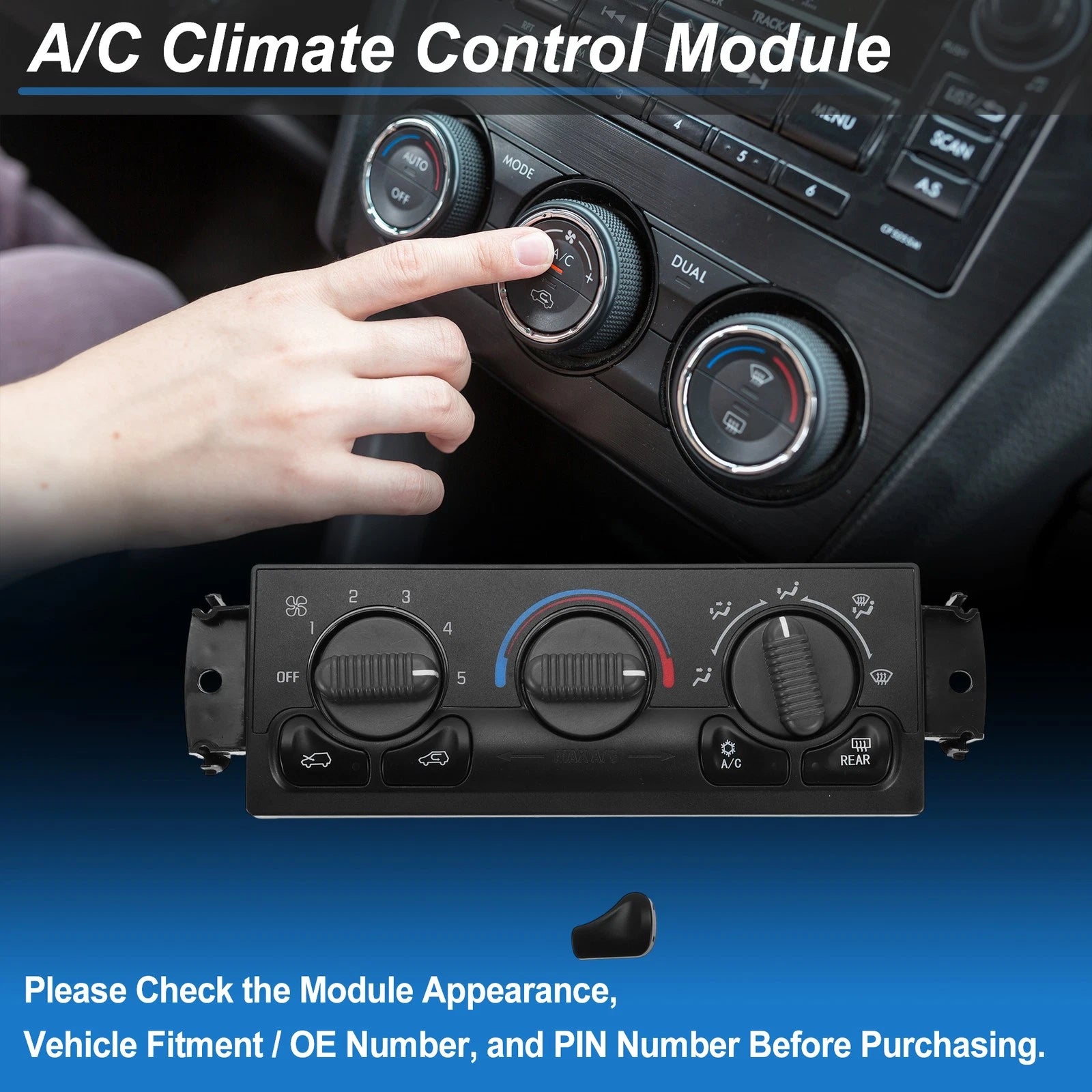 A/C Heater Climate Control Switch Module for Chevrolet Silverado (No. 599-218)