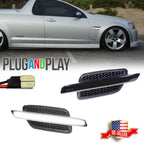 Set of 2 Black Smoke White LED Light Bar Fender Side Markers for Pontiac G8 (2008–2009)