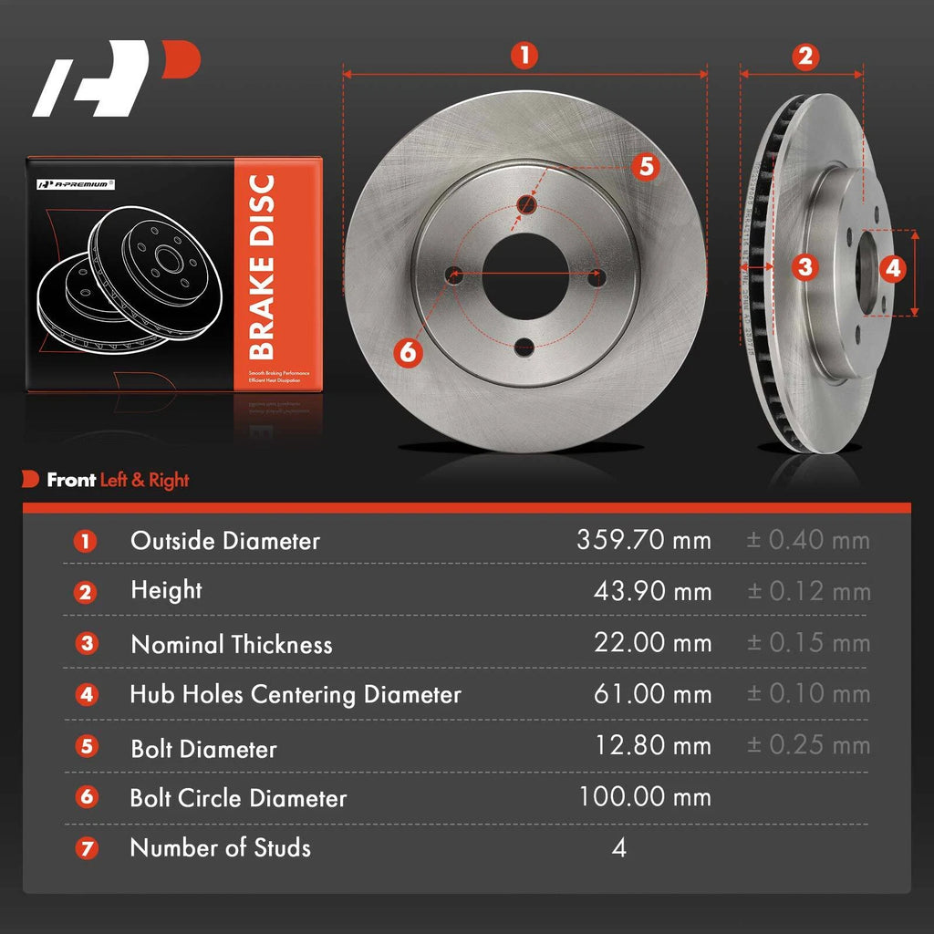 Front Disc Brake Rotors for Nissan Versa (2012-2019)