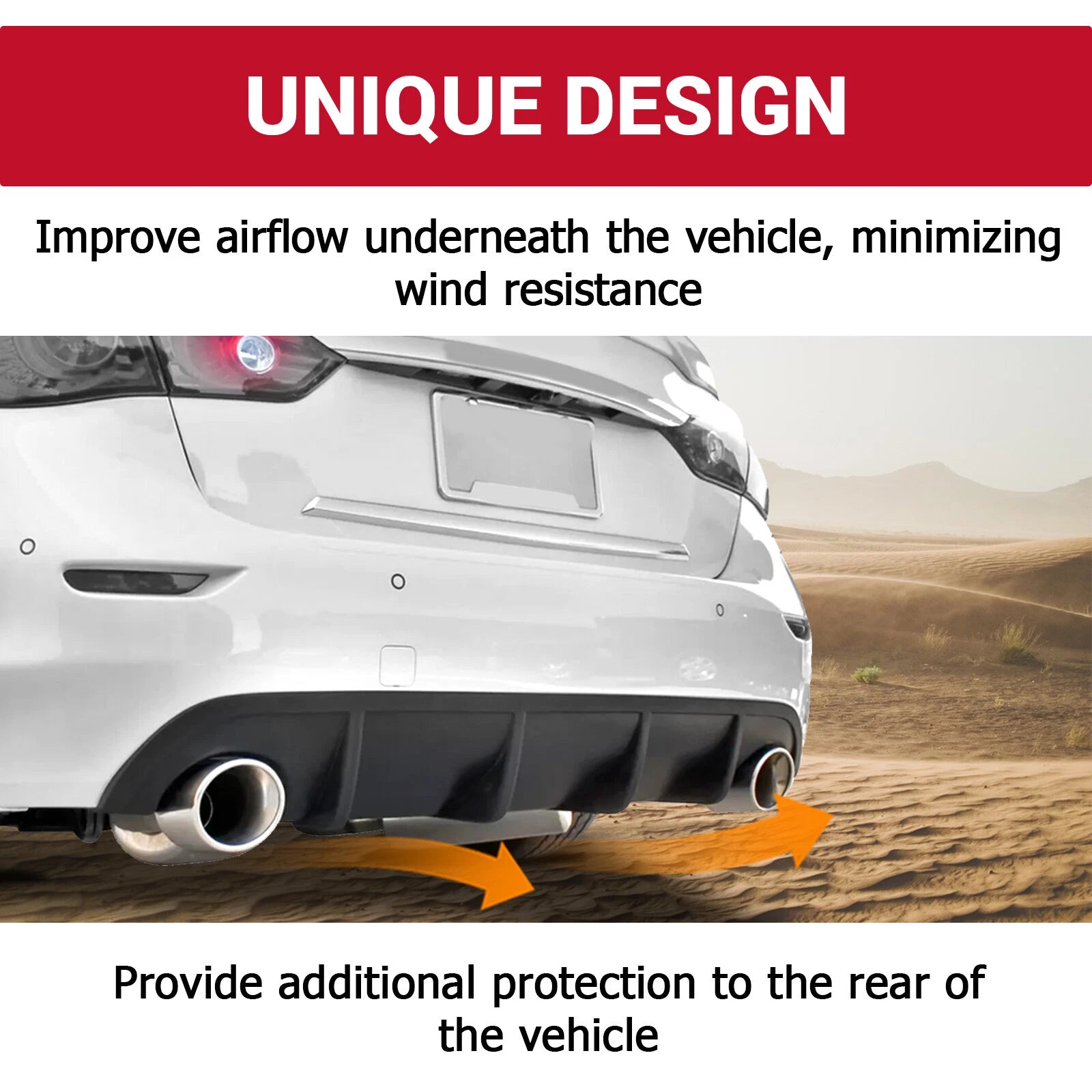 Rear Bumper Diffuser Lip Spoiler for Infiniti Q50 (2014-2017)