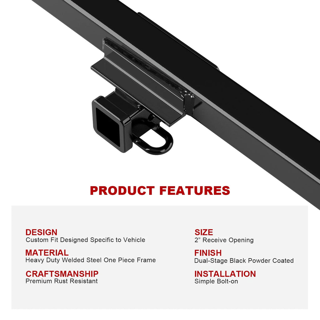 2 Inch Trailer Towing Hitch for Jeep Wrangler (1987-1995)