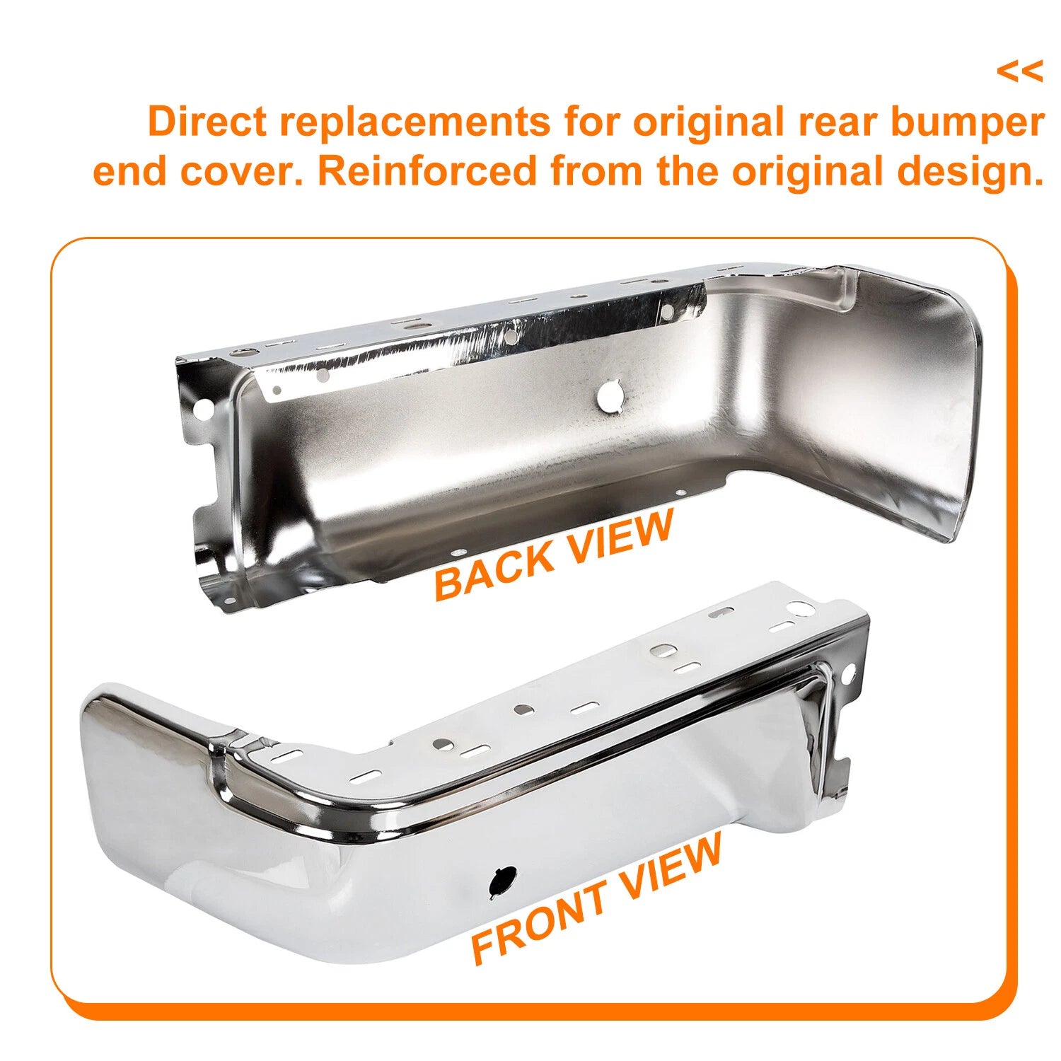 Rear Bumper Face Bar End Cap LH for Ford F150 (2009–2014) w/ Sensor Hole