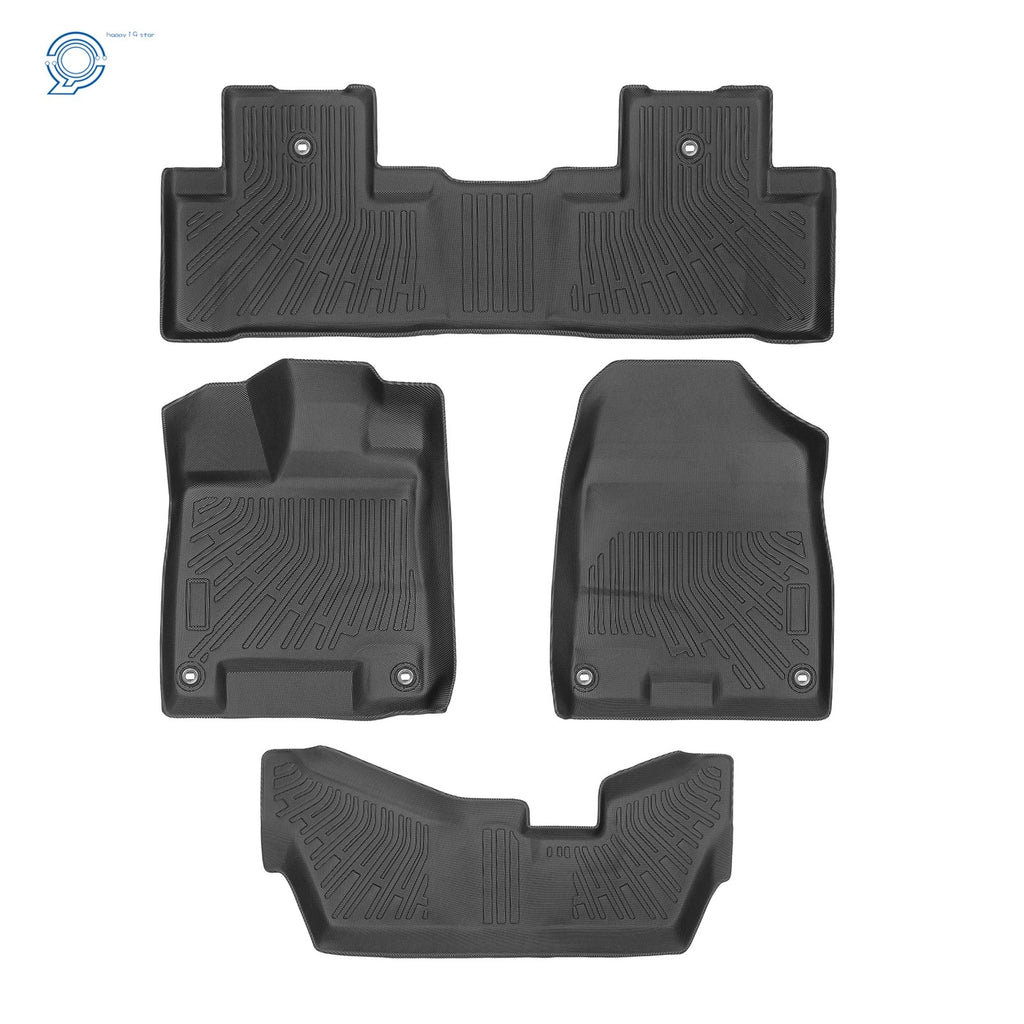 Set of 4 TPE Rubber Black All Weather Floor Mats for Acura MDX (2014–2020)