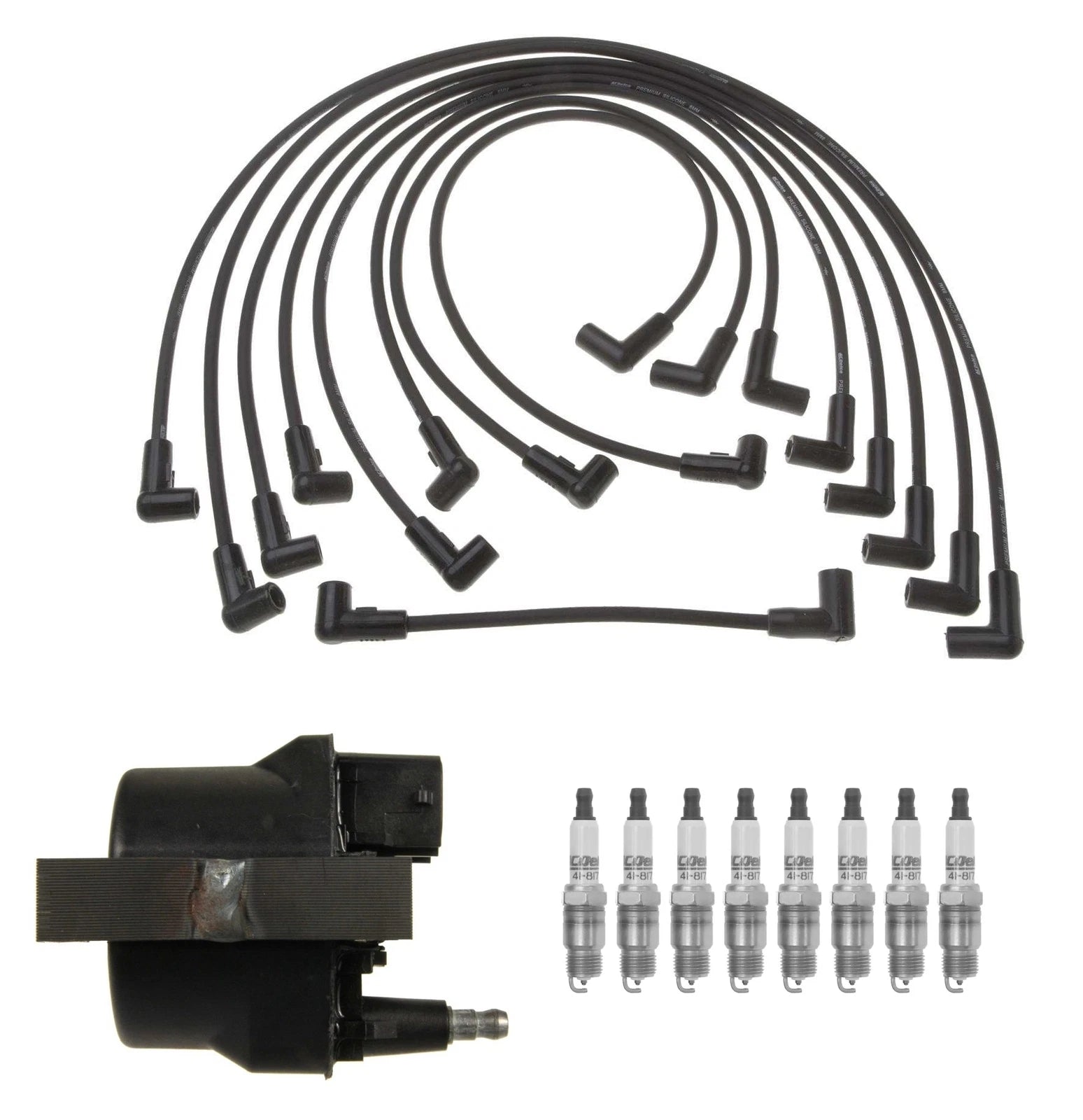 Ignition Wires Coil 8 Spark Plugs Kit ACDelco for GMC C3500 G2500 R1500 V1500