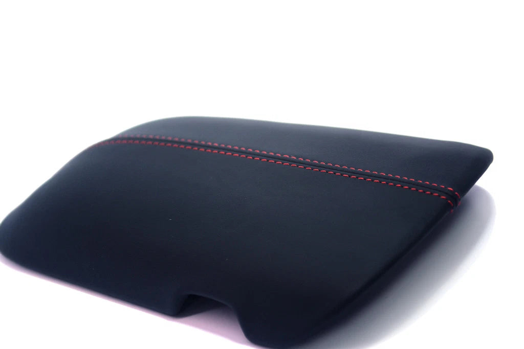 Center Console Armrest Cover for Ford Mustang (2015–2019) Red Stitch