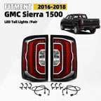 LED Tail Lights Pair for GMC Sierra 1500 (2016–2018) w/ Bulb & Accent Light