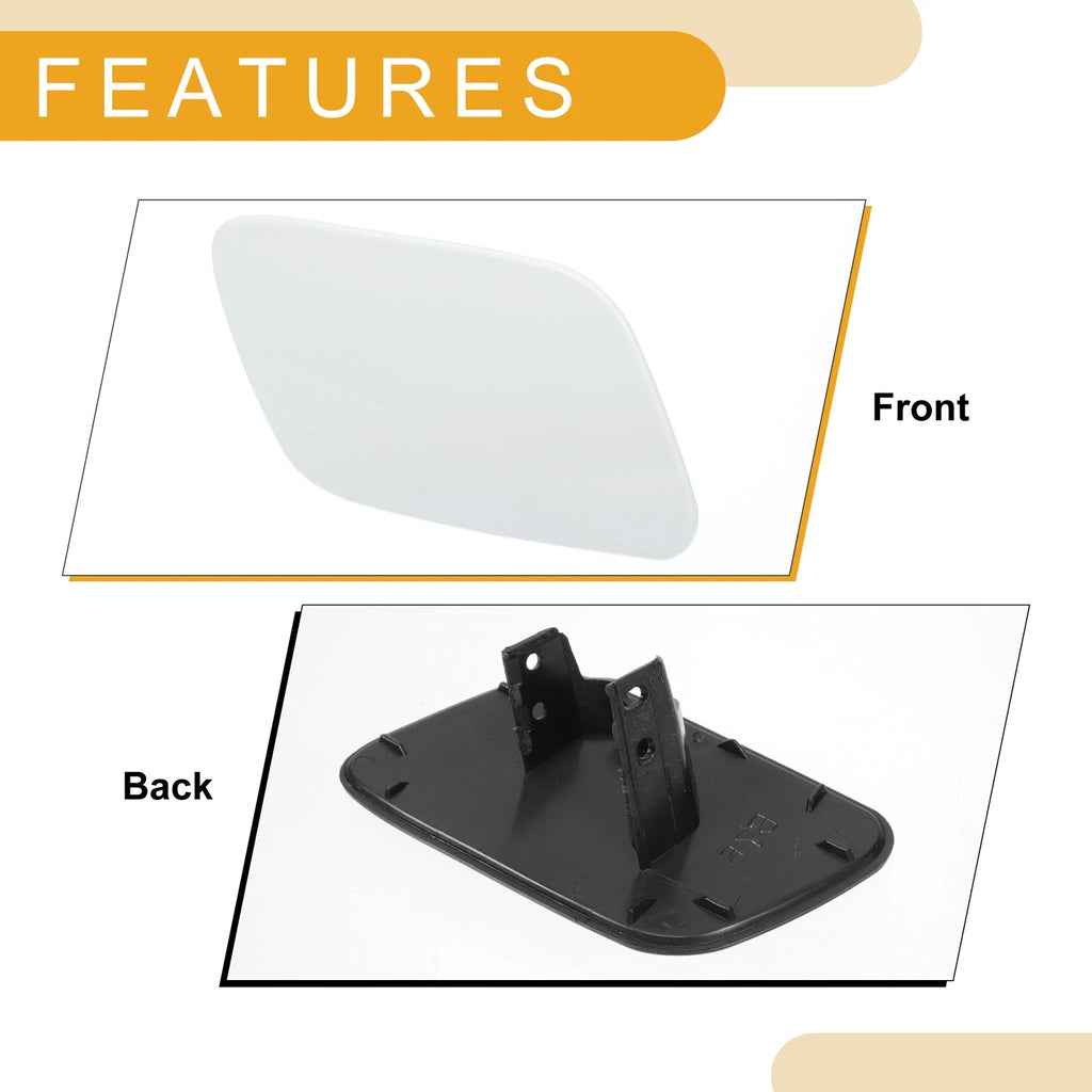 Front Right Washer Nozzle Cover Cap for Audi A4 (2005–2008) 1Pcs White