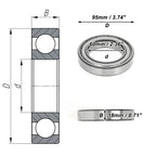 Deep Groove Ball Bearing 6012ZZ for Scooter Skateboard Wheel (P5 60x95x18mm)