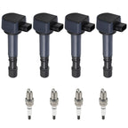 Set of 4 Ignition Coils and Spark Plugs for Acura EL Honda Civic (2001–2005)