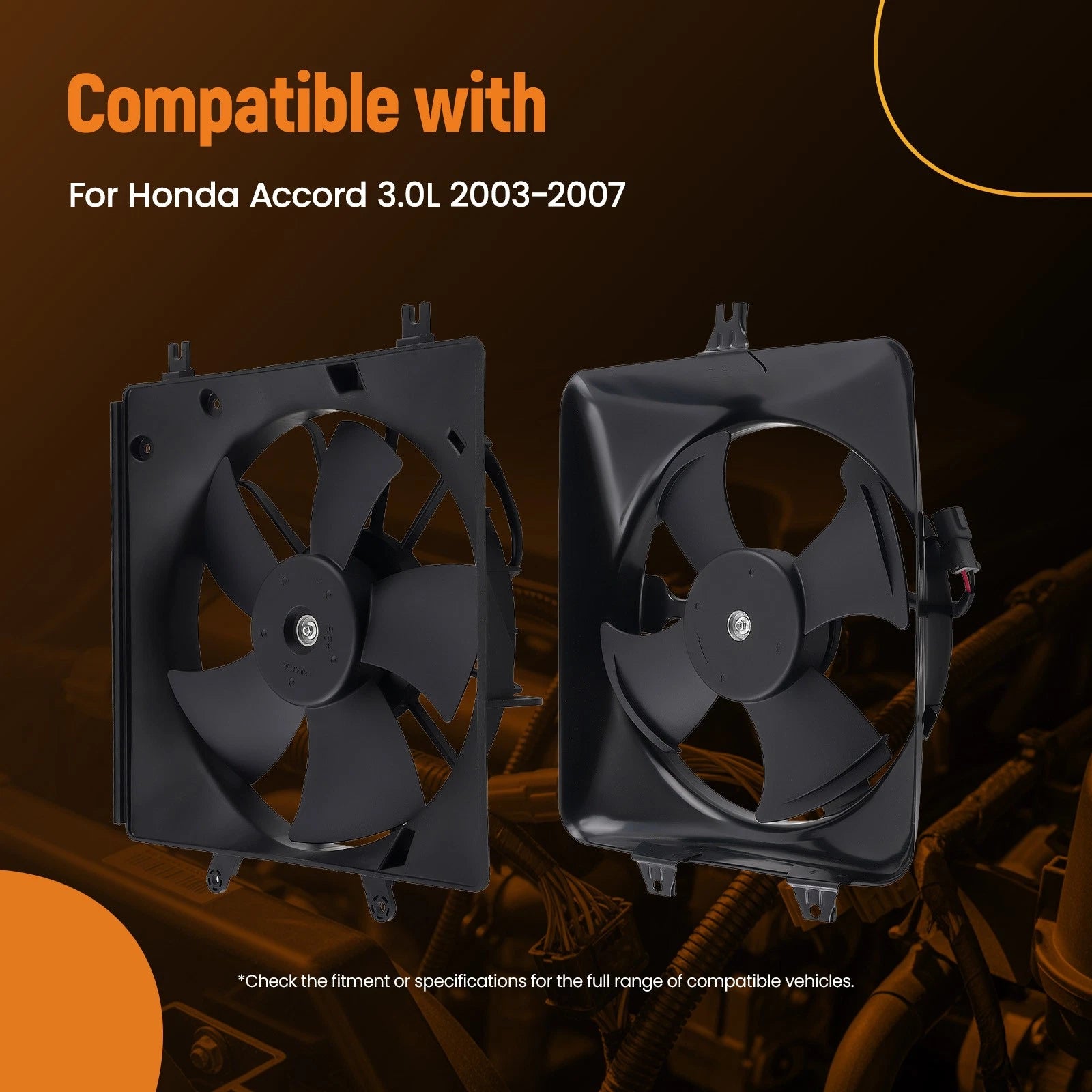 2X Cooling Fan for Honda Accord 3.0L (2003–2007) 19015RCAA01 674-59792 HO3115124