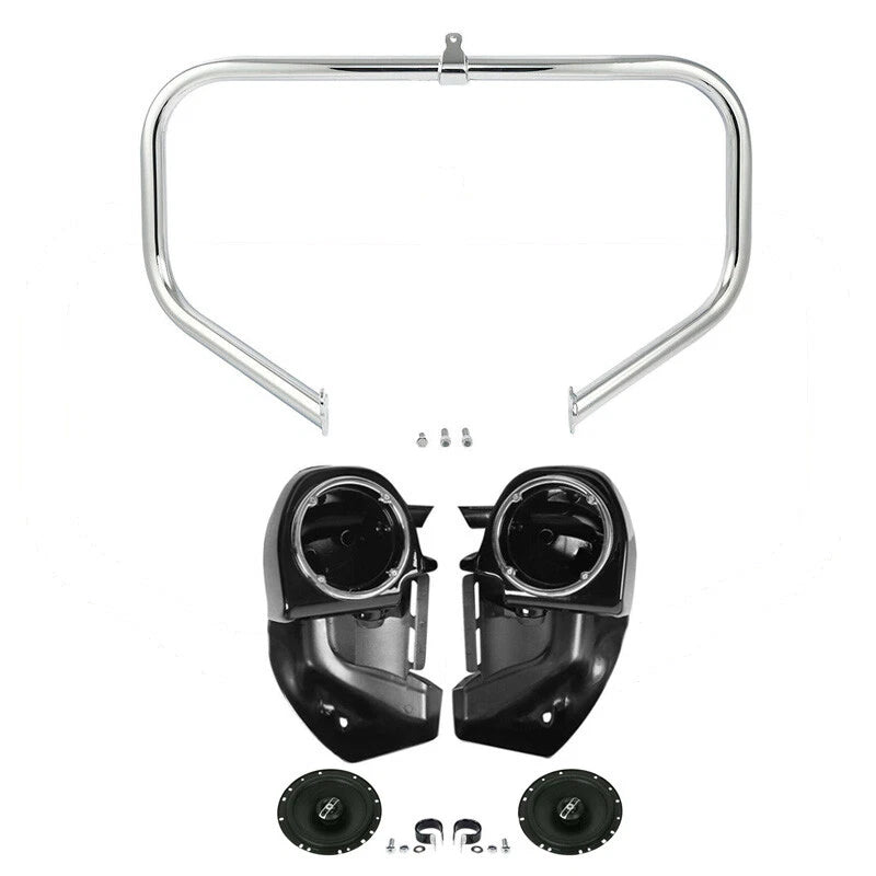 Lower Vented Fairings & Speakers & Engine Guard Bar for Harley Road Glide (2009–2013)