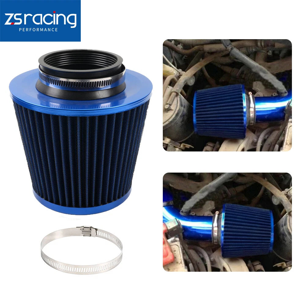 3" 76mm Cold Air Intake Cone Replacement Dry Air Filter for Universal Models