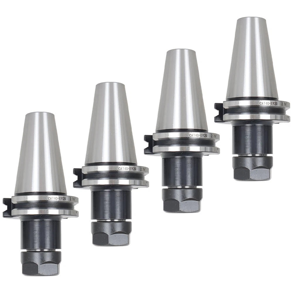 Set of 4 Collet Chucks for CAT40 (Gage Length 2.76")