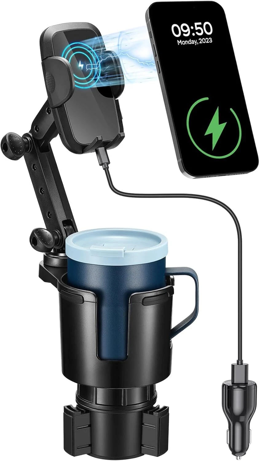 3-in-1 Wireless Charger Cup Holder for Universal Vehicles (YYYY–YYYY)