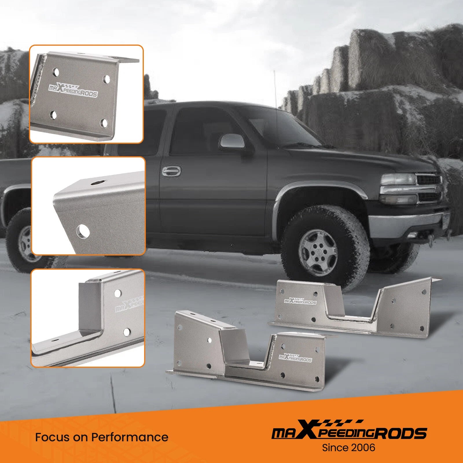 2X Rear Axle Lowering C-Notch Drop Kit for Chevy Silverado 1500 (2001-2007)