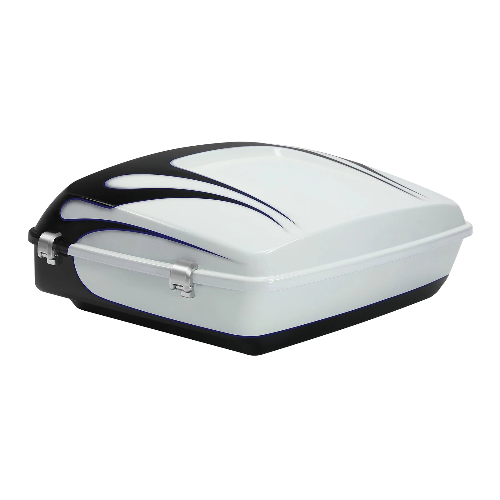 Chopped Trunk for Harley Touring (2014–2023) White Amethyst Black Licorice Flames