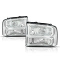 Chrome Housing Headlight Clear Corner Lamps for Ford F250/F350 (2005–2007)