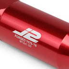 Set of 20 J2 7075 Forged Aluminum M12x1.5 Open-End Lug Nuts w/Adapter Red