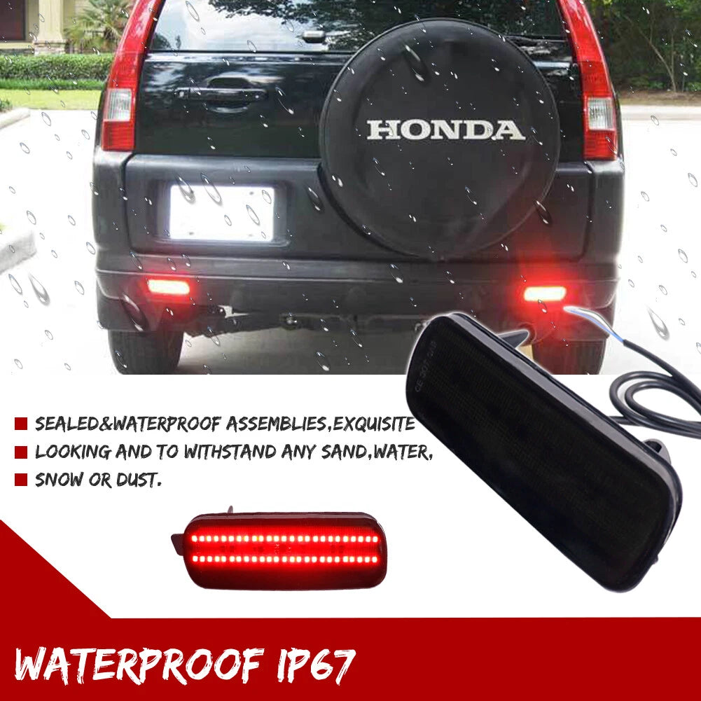 Smoked Rear Bumper Reflector LED Tail Lights for Honda CR-V (2002–2004)