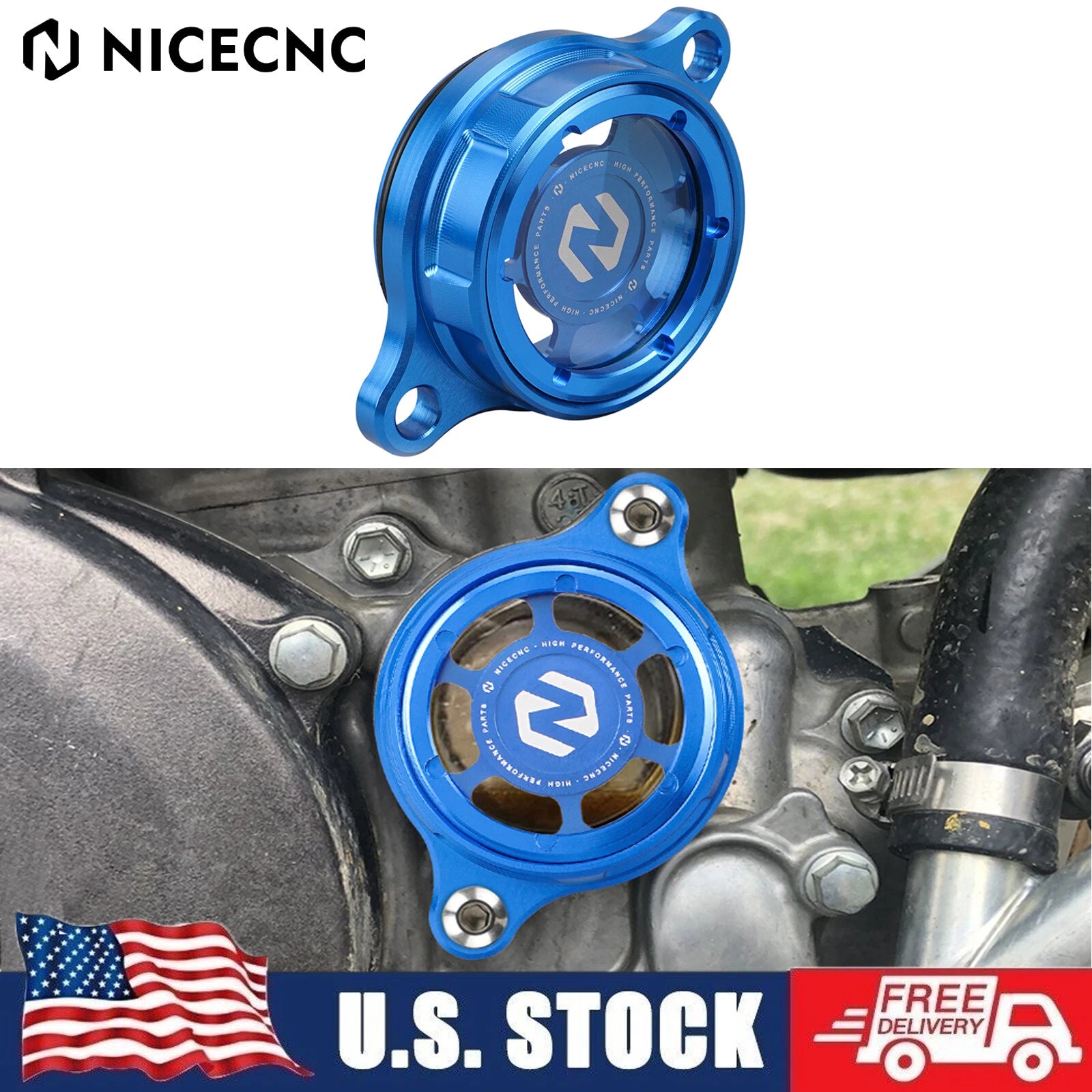 Clear Oil Filter Cover Cap for Yamaha YZ250F (2014–2024), YZ450F (2010–2022)