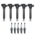 Set of 5 Ignition Coils & Spark Plugs for VW Beetle Golf Jetta (L5)