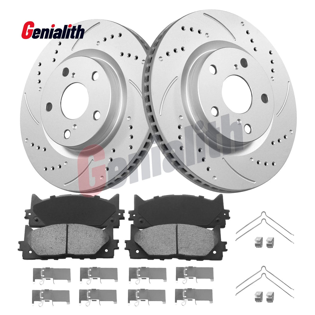 Front Slotted Brake Rotors & Pads for Toyota Camry Avalon (2007–2018)