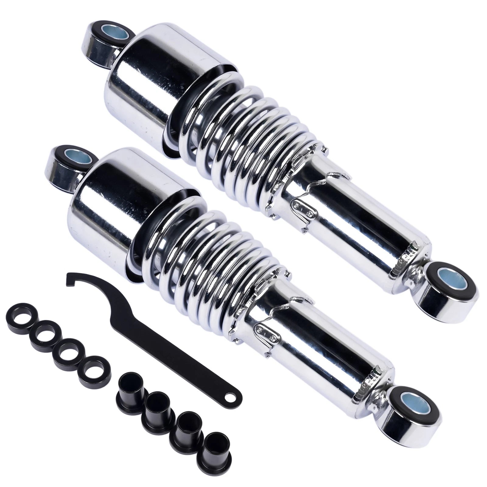 Pair Chrome Rear Shocks for Harley Dyna Sportster Touring