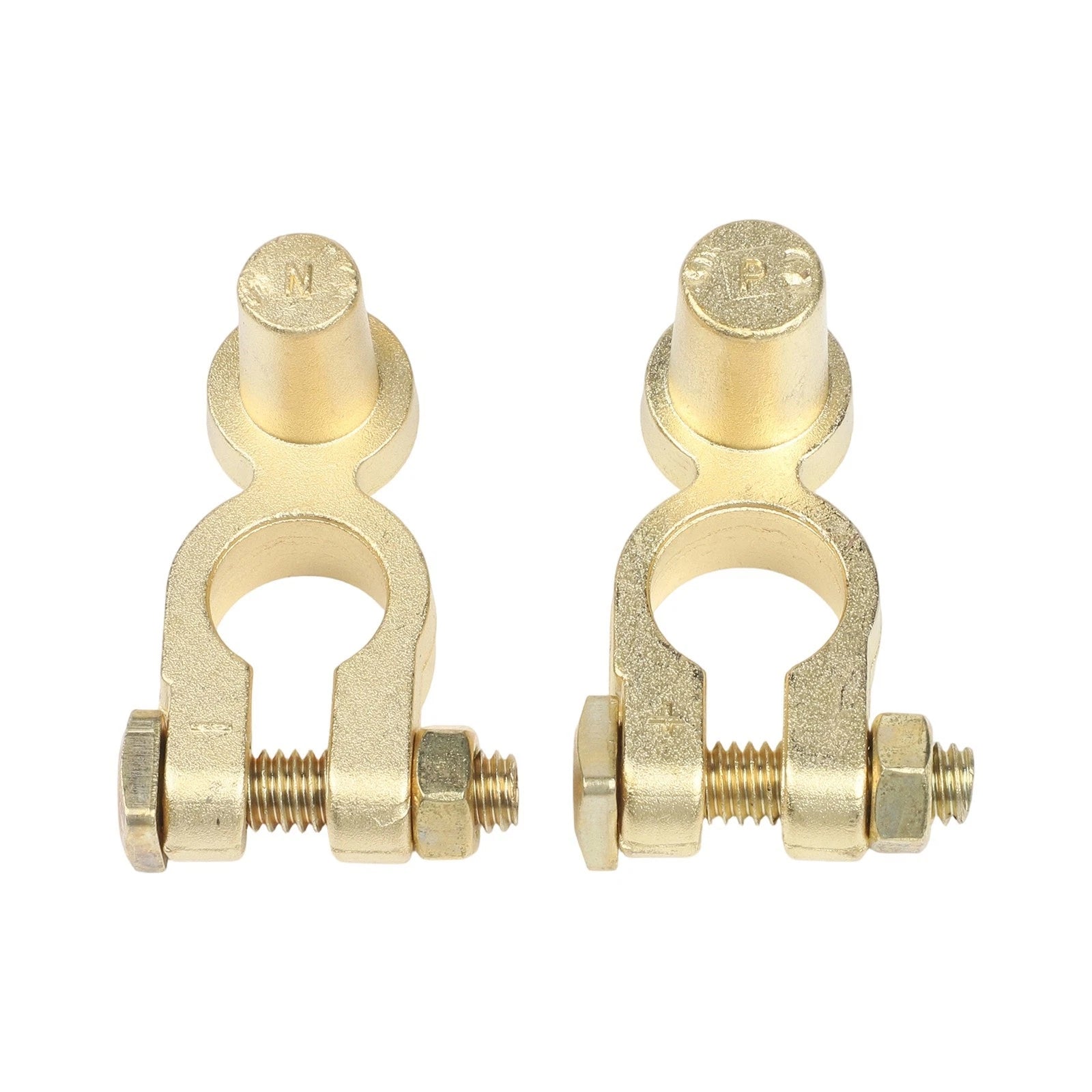 Pair of Brass Battery Terminals for Truck Boat Use (Positive Negative)