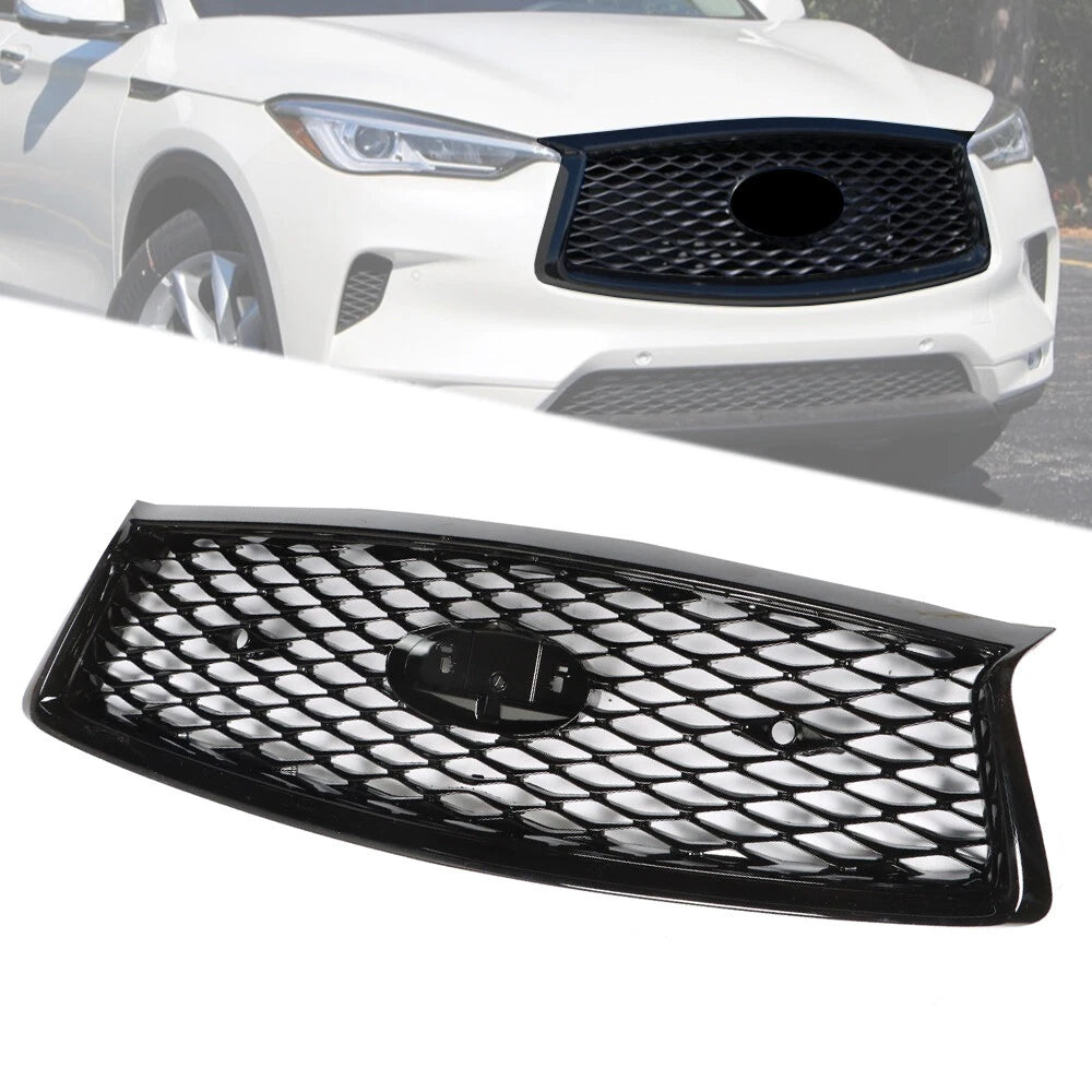 Front Grille Bumper Upper for Infiniti Q50 (2018–2021) Black Mesh