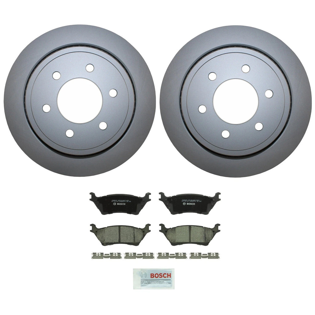 Rear Brake Kit 348mm 6 Lugs Rotors & Bosch Pads for Ford F-150
