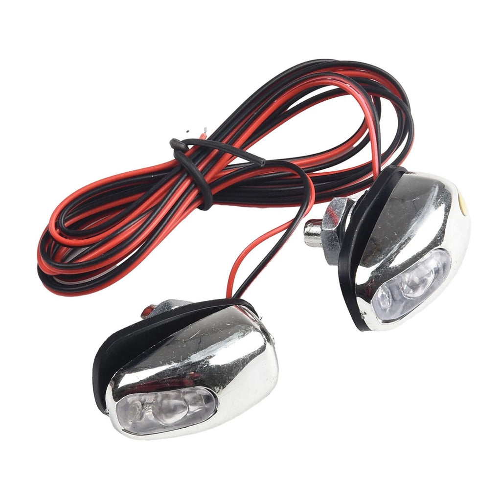 2X Blue LED Windshield Washer Jet Spray Nozzles for