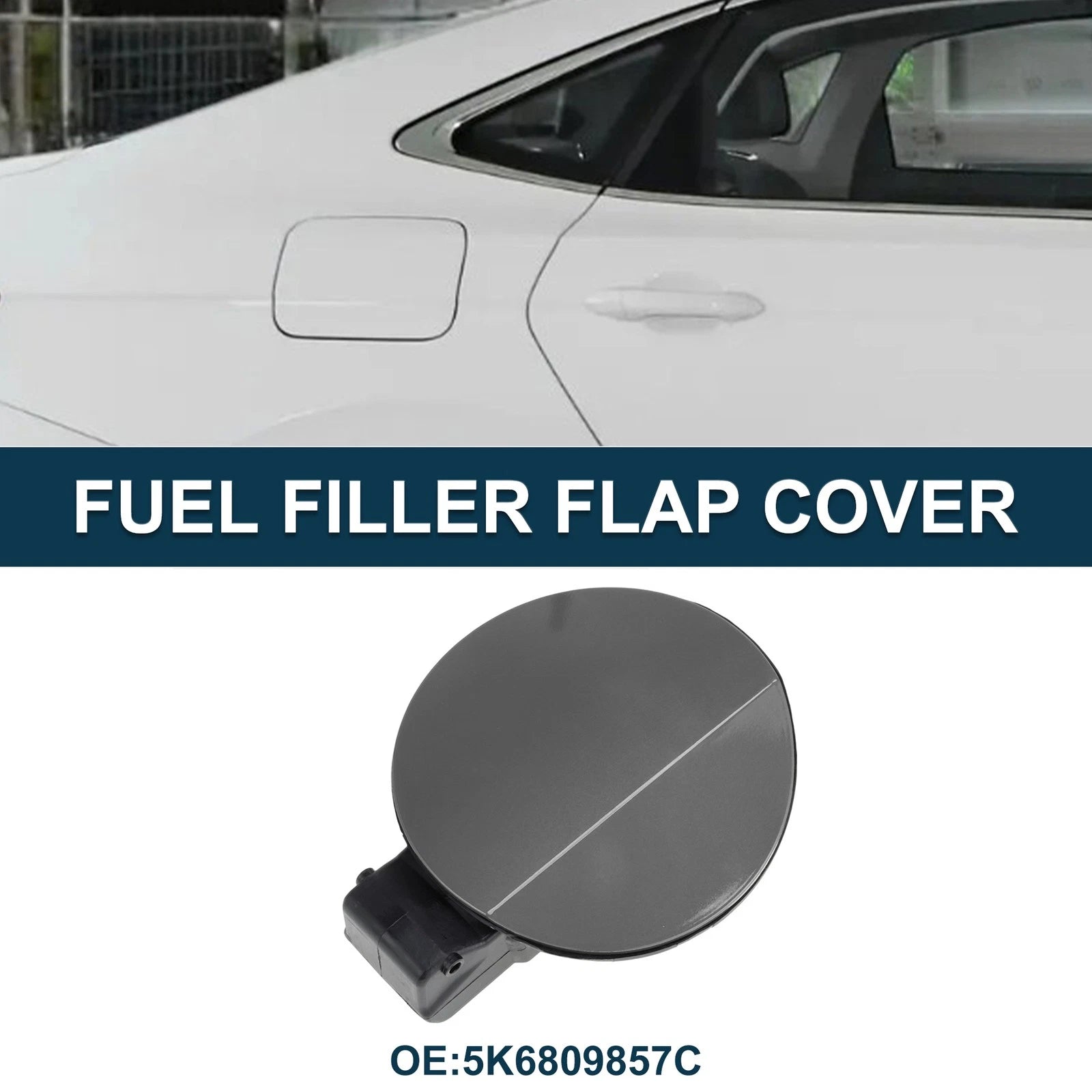 Fuel Tank Door Cap for Volkswagen Golf 6 (2010–2013) Gray Filler Flap Cover