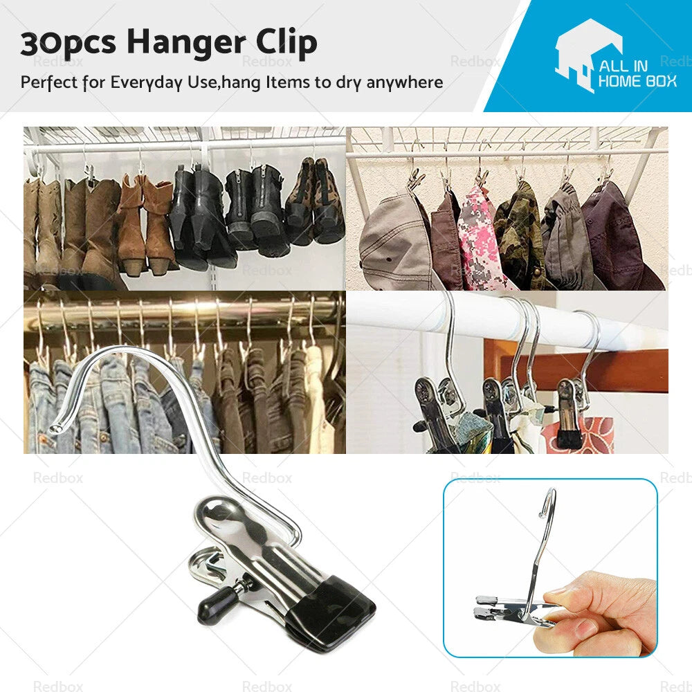 30PCS Metal Hook Pins Clips for Scarf Belt Shoe Boots Hanger