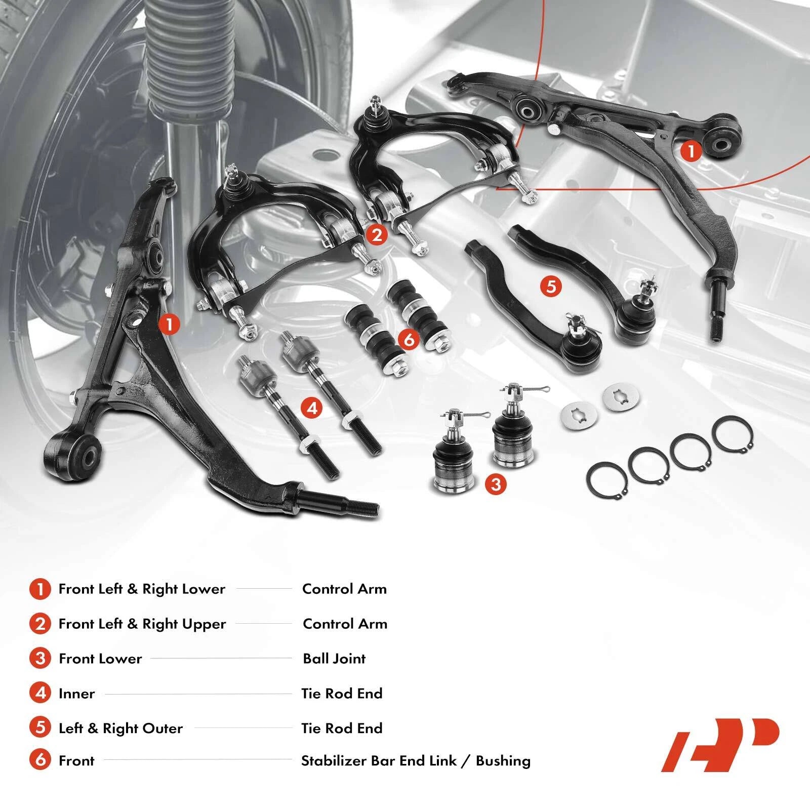 12x Control Arm & Sway Bar Link for Honda Civic