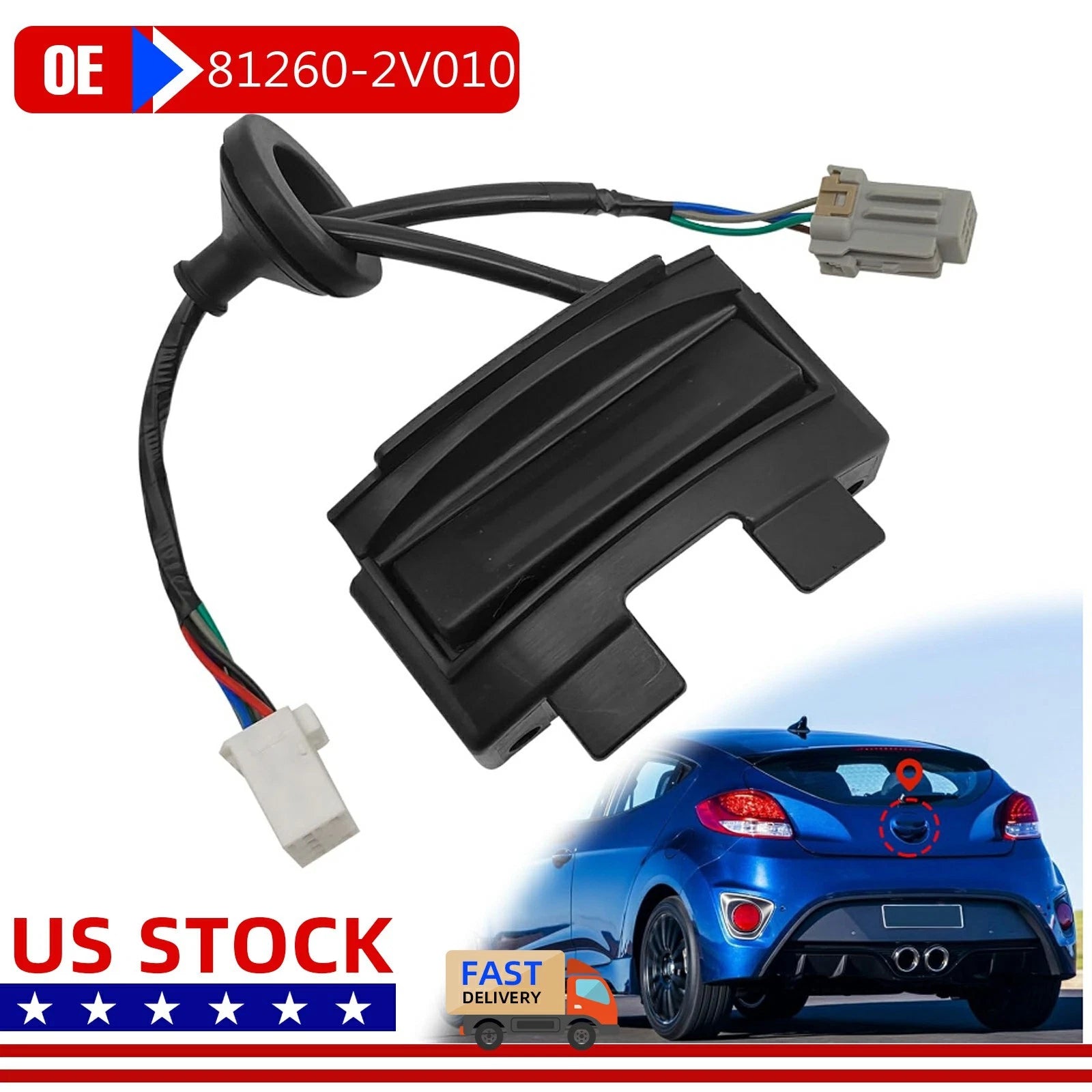 Hatch Release Button Rear Trunk Latch for Hyundai Veloster (2012–2017) 81260-2V010