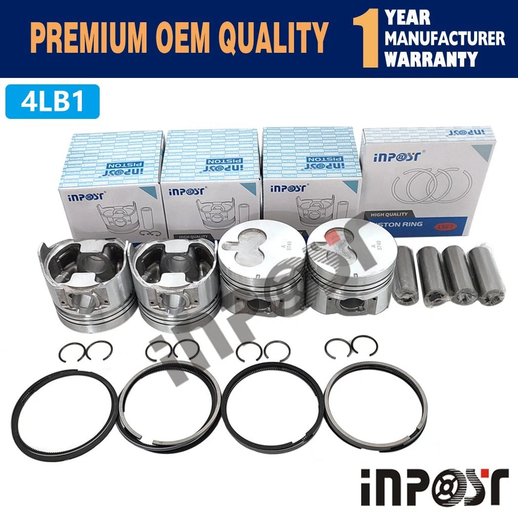 Set of 4 Piston with Ring Set for Isuzu TCM FD15 FD18 FD19 (STD)