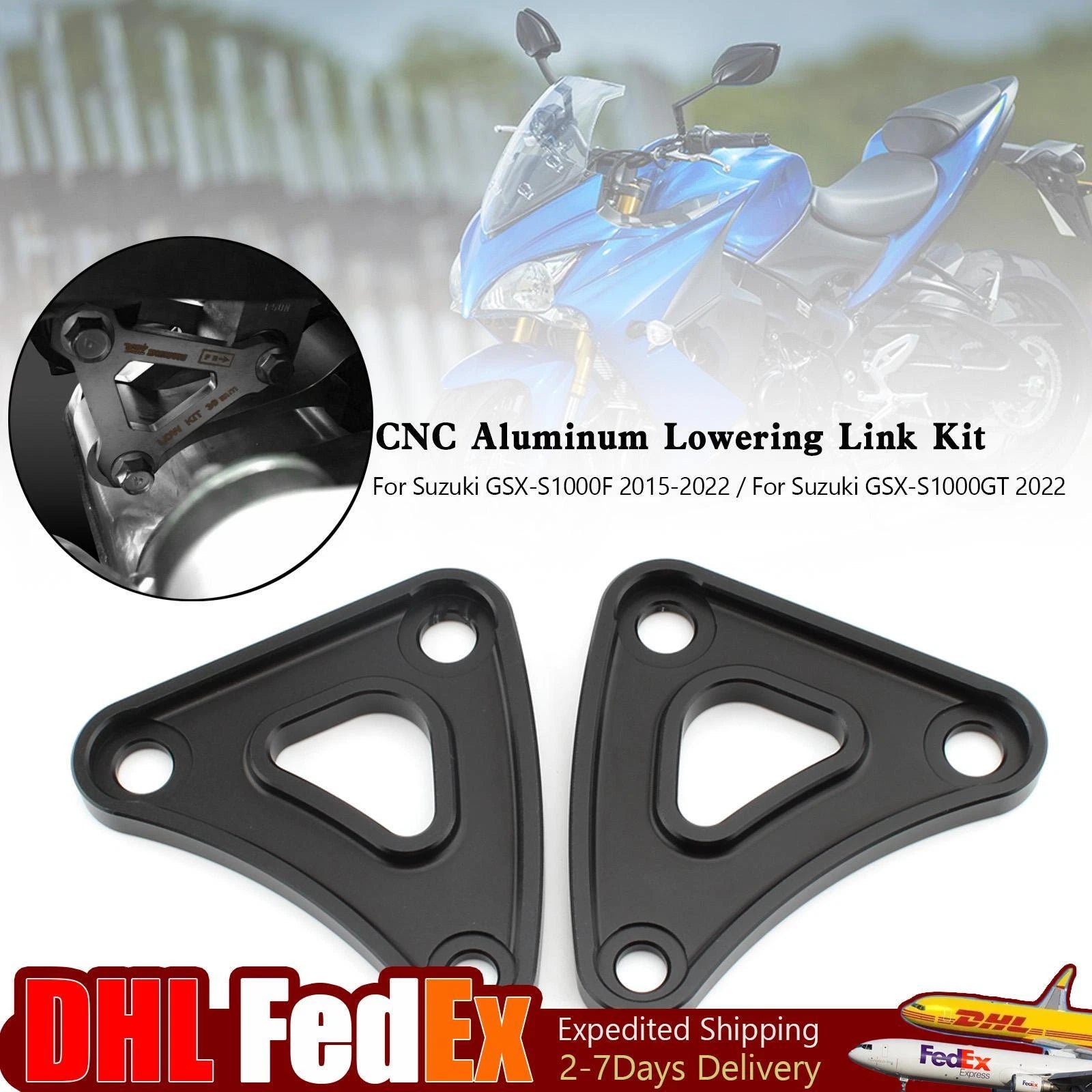 CNC Aluminum Lowering Link Kit 20mm for Suzuki GSX-S1000 (2015–2022) U3