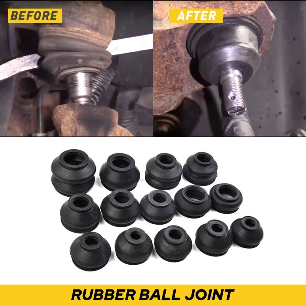 14Pcs Rubber Ball Joint Dust Boots & Tie Rod Covers for