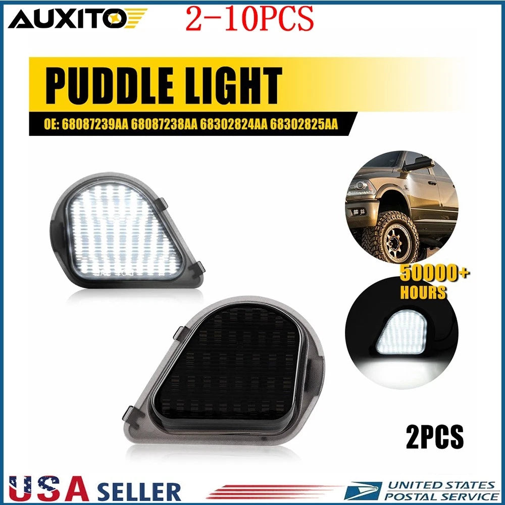 2X 6000K LED Side Mirror Puddle Light for Dodge Ram 1500 2500 3500 4500 (2010–2019)