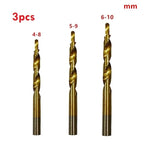 3Pcs HSS Drill Bits 8-4mm/9-5mm/10-6mm for Automotive Use