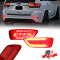 2X Red LED Rear Bumper Fog Tail Brake Lights for Jeep Grand Cherokee (2011–2020)