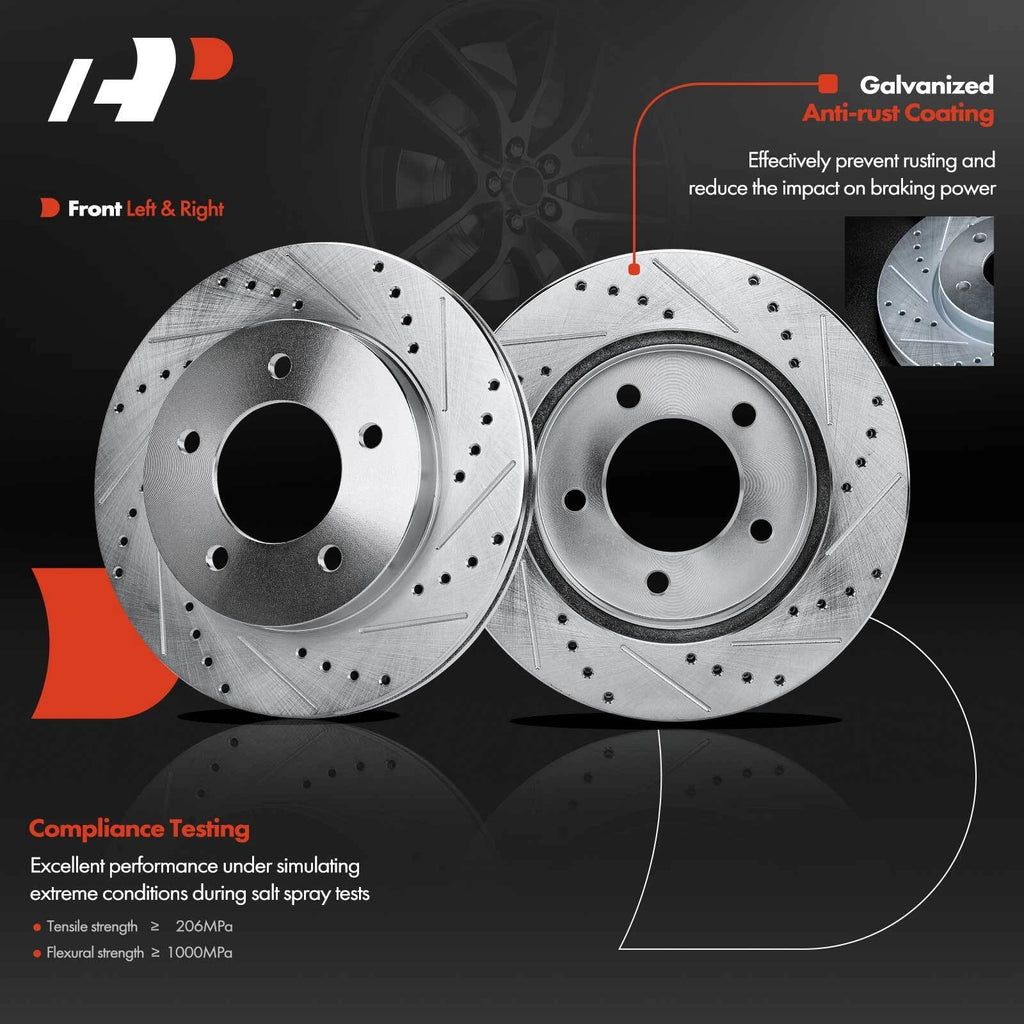 Drilled Slotted Brake Rotors for Ford F-150 (2000–2003) 4WD