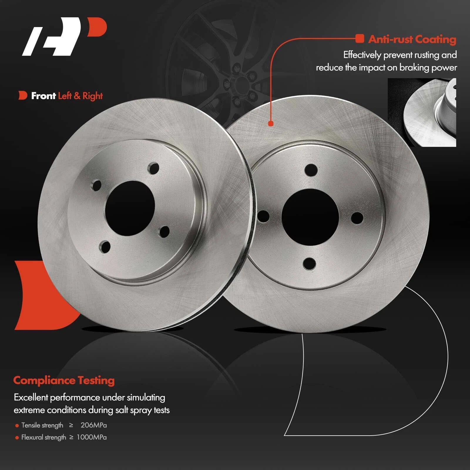 Front Disc Brake Rotors for Nissan Versa (2012-2019)