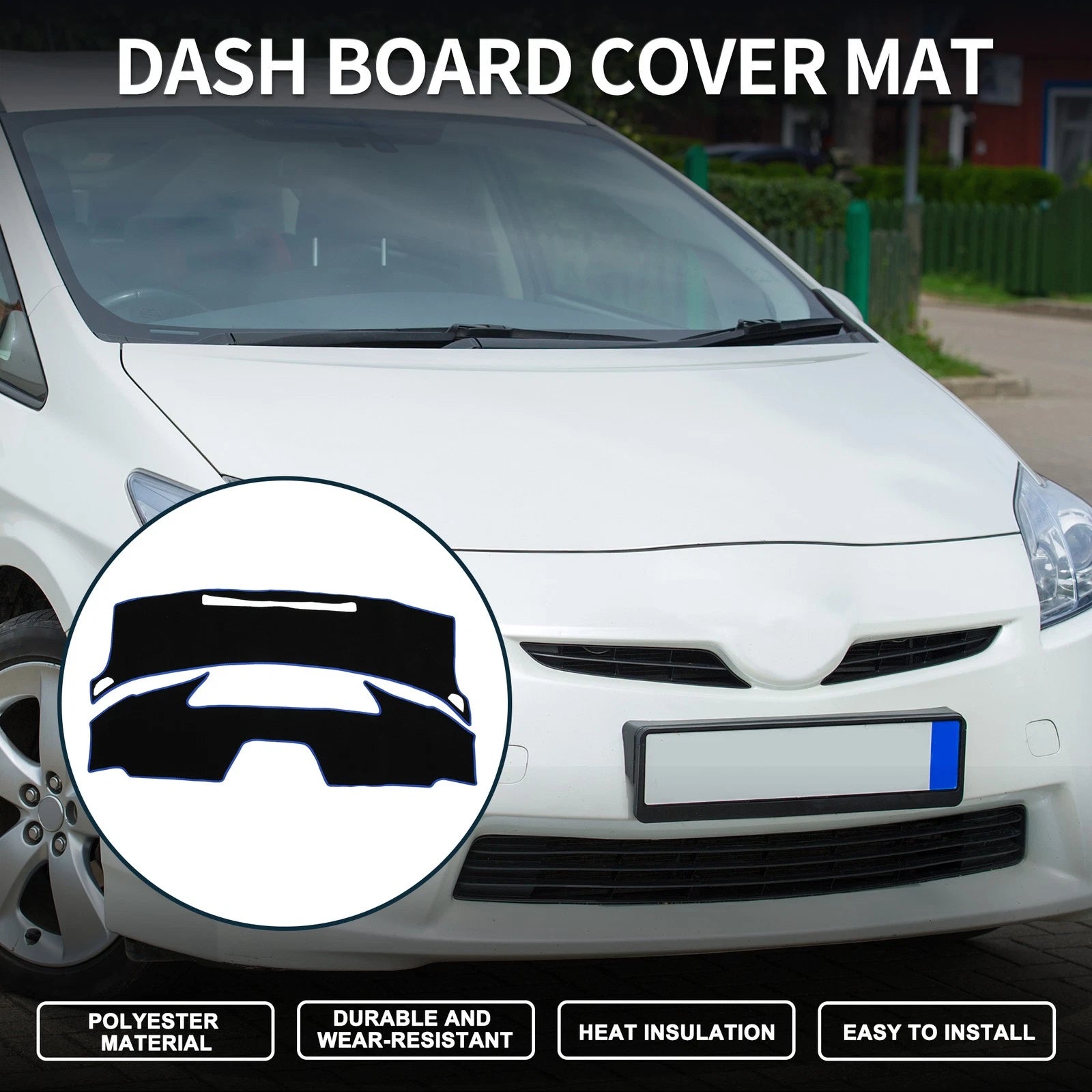 Dashboard Cover Mat for Toyota Prius ZVW55 (2016–2023) Black Blue