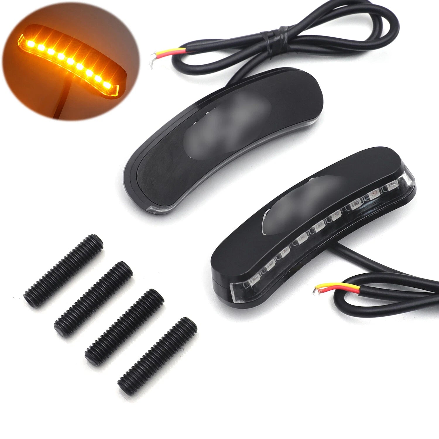 LED Black Mirror Block Off Base Plates for Kawasaki Ninja ZX-10R (2011–2015)
