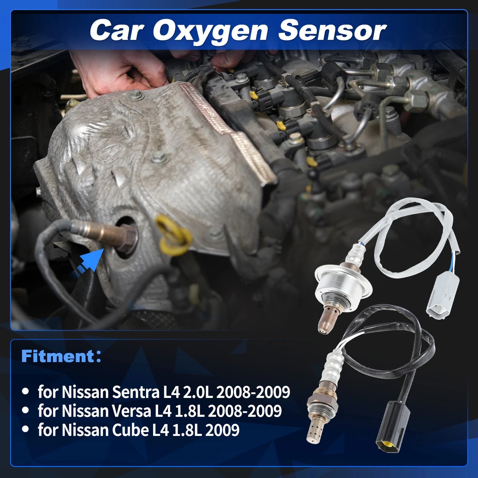 2X Upstream & Downstream Oxygen Sensor for Nissan Sentra L4 2.0L (2008–2009)