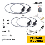 Set of 4 Double Row Wheel LED Ring Lights for Universal Fit