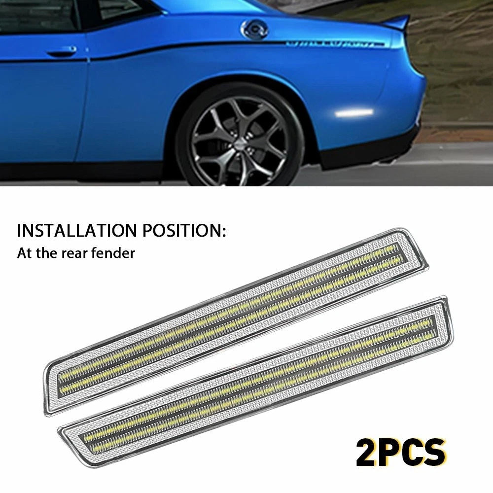 White Rear LED Side Marker Light for Dodge Challenger (2015–2022)